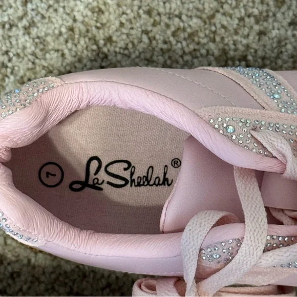 La Sheelah Pink Glitter size 7 shoes new - Picture 4 of 5